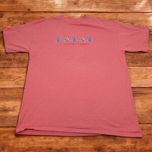 Vintage Country Tonite Pink Salmon Boots Embroidered Shirt XL Desert‎ Heat USA